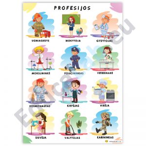 A2 formato plakatas vaikams „Profesijos“